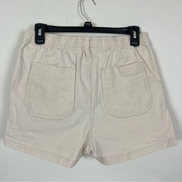 Madewell Cream Stripe High-Waist Shorts- Stretchy Waist Band- Size Small - Picture 3 of 3